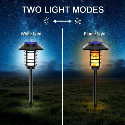 Waterproof 1200mAh 840g 2 IN 1 Led Torch Flame Solar Lights Aluminum Alloy