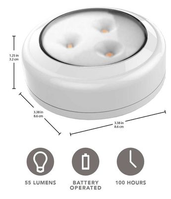 6 Pack 55L Battery Operated Led Puck Lights Wireless Under Counter Lighting With Remote